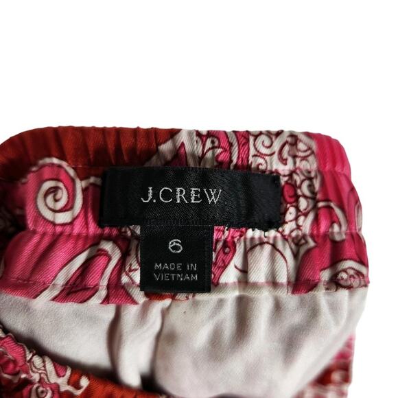J. Crew Relaxed High Rise Crop Wide Leg Pant Womens Size 6 Vintage Paisley - Picture 6 of 9